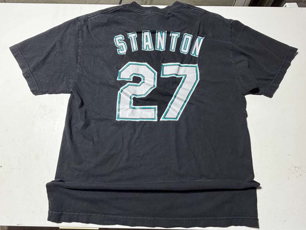 Vintage Majestic Florida Marlins Giancarlo Stanton #27 T-Shirt